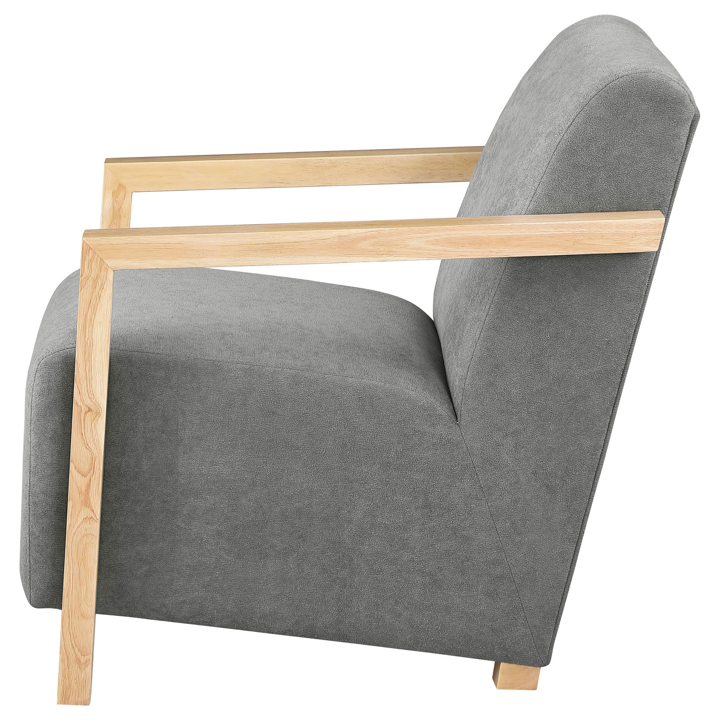 hertford upholstered accent arm chair with wood arms greygrey