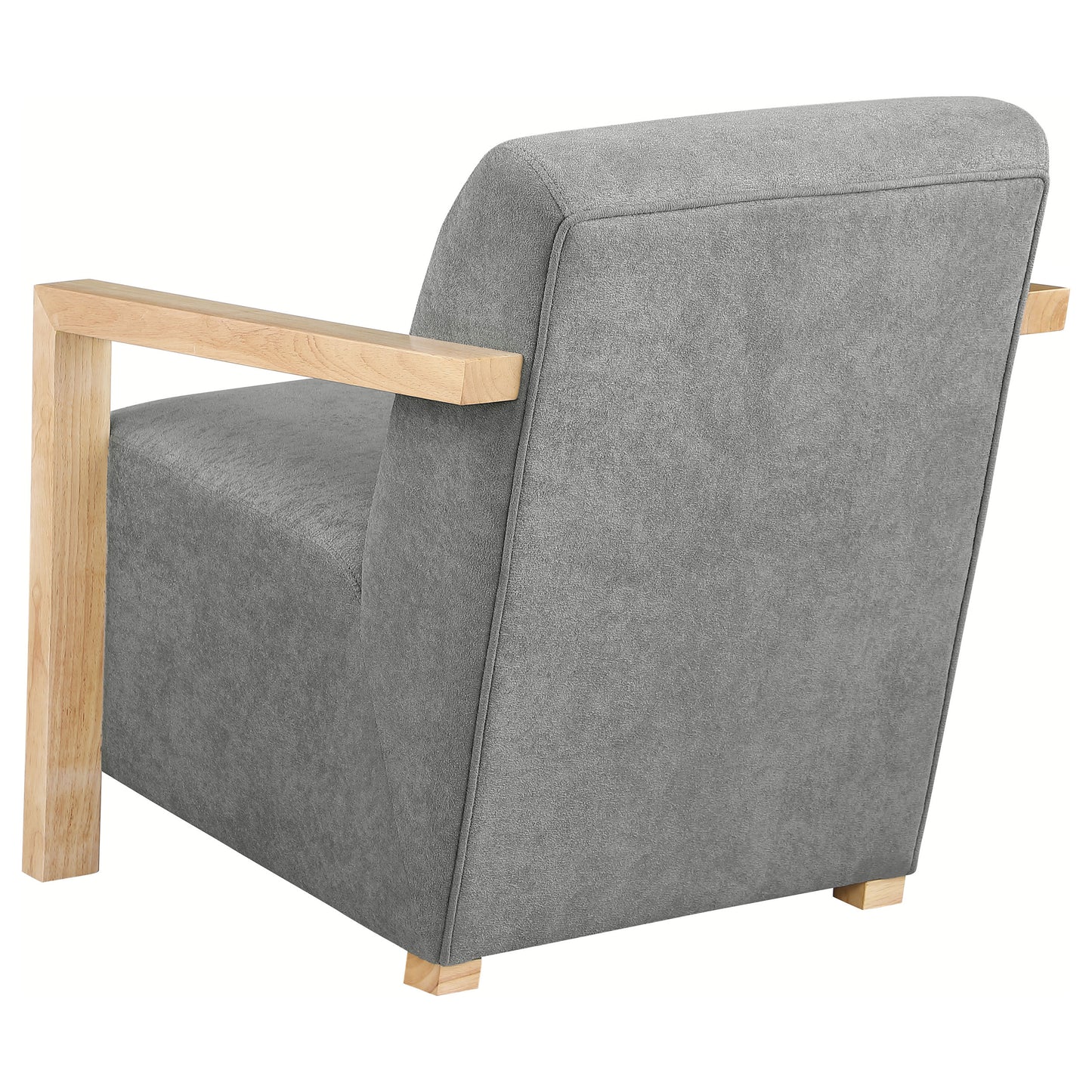 hertford upholstered accent arm chair with wood arms greygrey