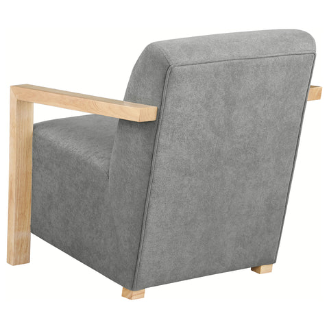 Hertford Upholstered Accent Arm Chair with Wood Arms GreyGrey