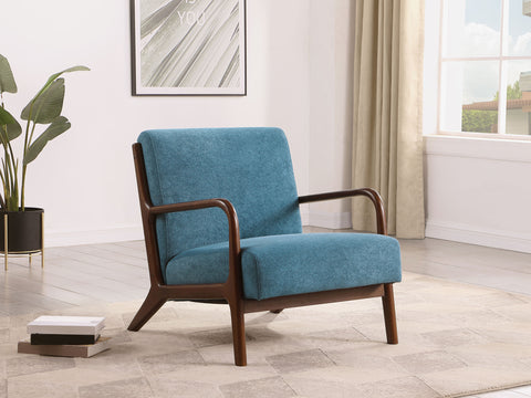 Jalen Upholstered Wood Frame Accent Chair Peacock BluePeacock Blue