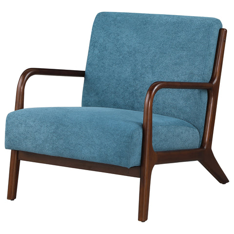 Jalen Upholstered Wood Frame Accent Chair Peacock BluePeacock Blue