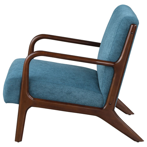 Jalen Upholstered Wood Frame Accent Chair Peacock BluePeacock Blue