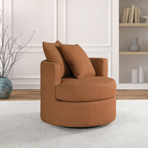Kelvin Upholstered Swivel Accent Chair Burnt OrangeBurnt Orange