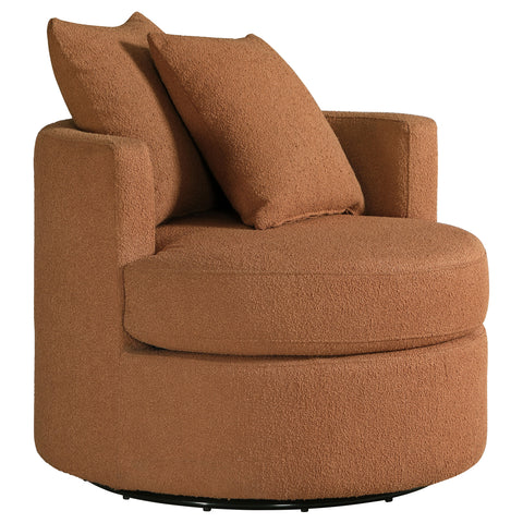 Kelvin Upholstered Swivel Accent Chair Burnt OrangeBurnt Orange