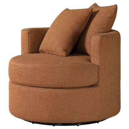 Kelvin Upholstered Swivel Accent Chair Burnt OrangeBurnt Orange