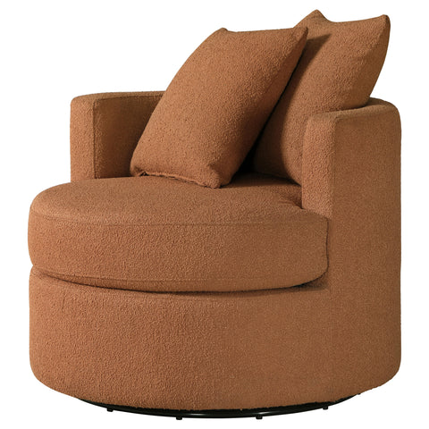 Kelvin Upholstered Swivel Accent Chair Burnt OrangeBurnt Orange