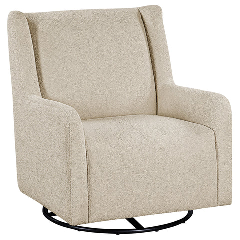 Tutuola Boucle Upholstered Swivel Glider Recliner Sandy Beige