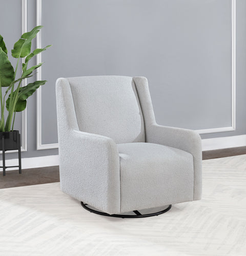 Tutuola Boucle Upholstered Swivel Glider Recliner Dove Grey