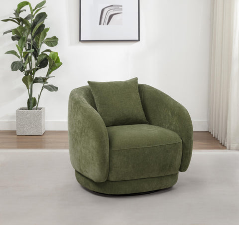 Sykes Chenille Upholstered Swivel Accent Chair Green