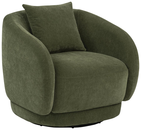 Sykes Chenille Upholstered Swivel Accent Chair Green
