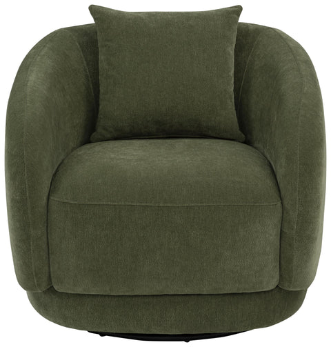 Sykes Chenille Upholstered Swivel Accent Chair Green