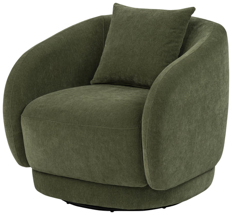 Sykes Chenille Upholstered Swivel Accent Chair Green