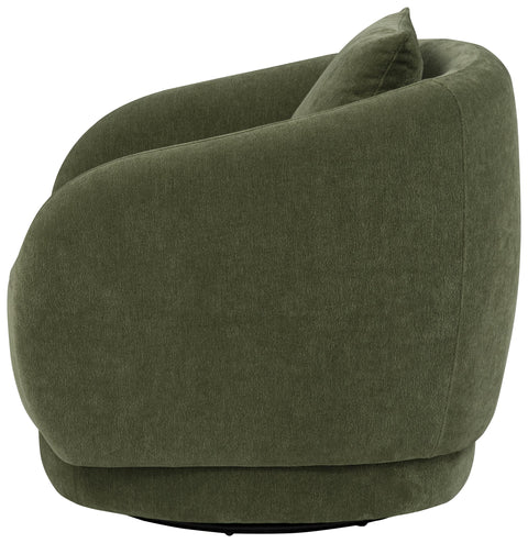 Sykes Chenille Upholstered Swivel Accent Chair Green