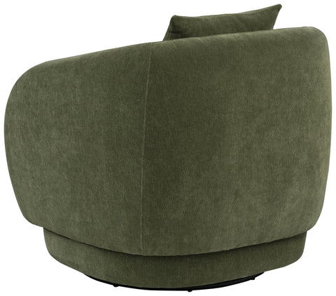 Sykes Chenille Upholstered Swivel Accent Chair Green