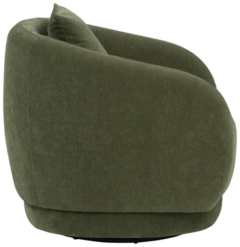 Sykes Chenille Upholstered Swivel Accent Chair Green