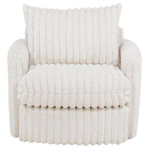 Tallis Corduroy Upholstered Swivel Accent Arm Chair Ivory