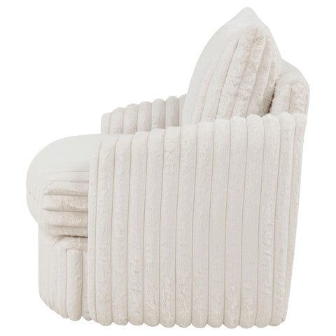 Tallis Corduroy Upholstered Swivel Accent Arm Chair Ivory