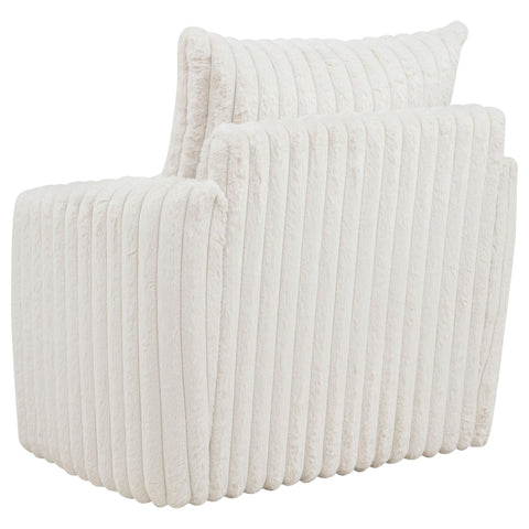 Tallis Corduroy Upholstered Swivel Accent Arm Chair Ivory