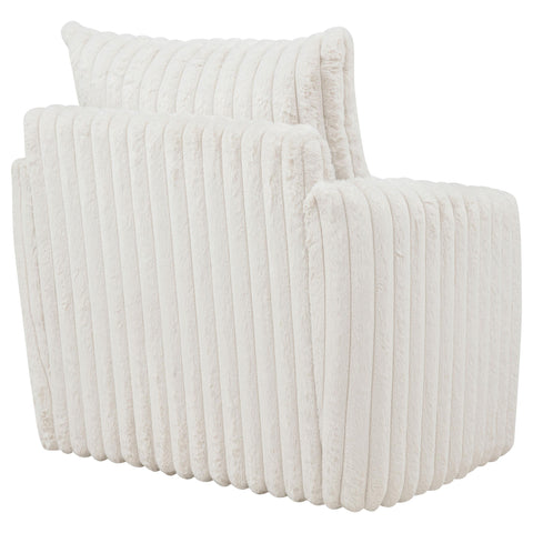 Tallis Corduroy Upholstered Swivel Accent Arm Chair Ivory