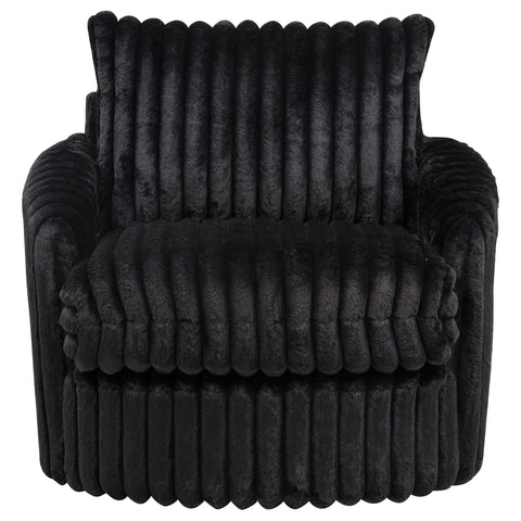 Tallis Corduroy Upholstered Swivel Accent Arm Chair Black