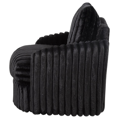 Tallis Corduroy Upholstered Swivel Accent Arm Chair Black
