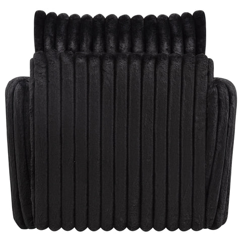 Tallis Corduroy Upholstered Swivel Accent Arm Chair Black