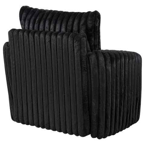 Tallis Corduroy Upholstered Swivel Accent Arm Chair Black