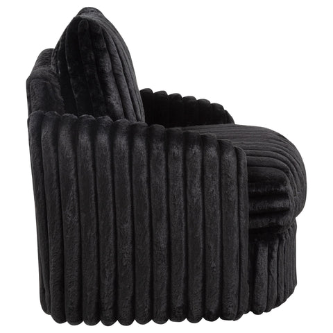 Tallis Corduroy Upholstered Swivel Accent Arm Chair Black