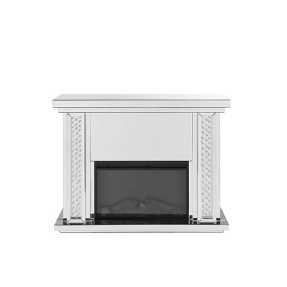 Caius Nysa Fireplace, Mirrored & Faux Crystals