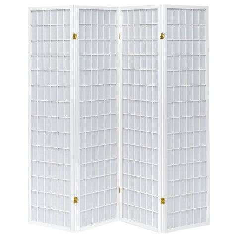Belinda 4-Panel Room Divider Folding Shoji Screen WhiteWhite