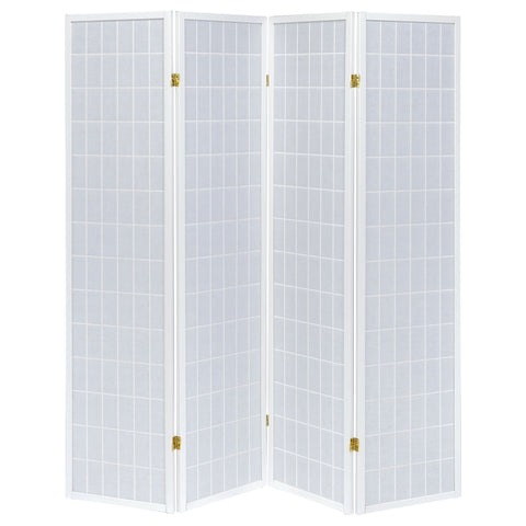 Belinda 4-Panel Room Divider Folding Shoji Screen WhiteWhite