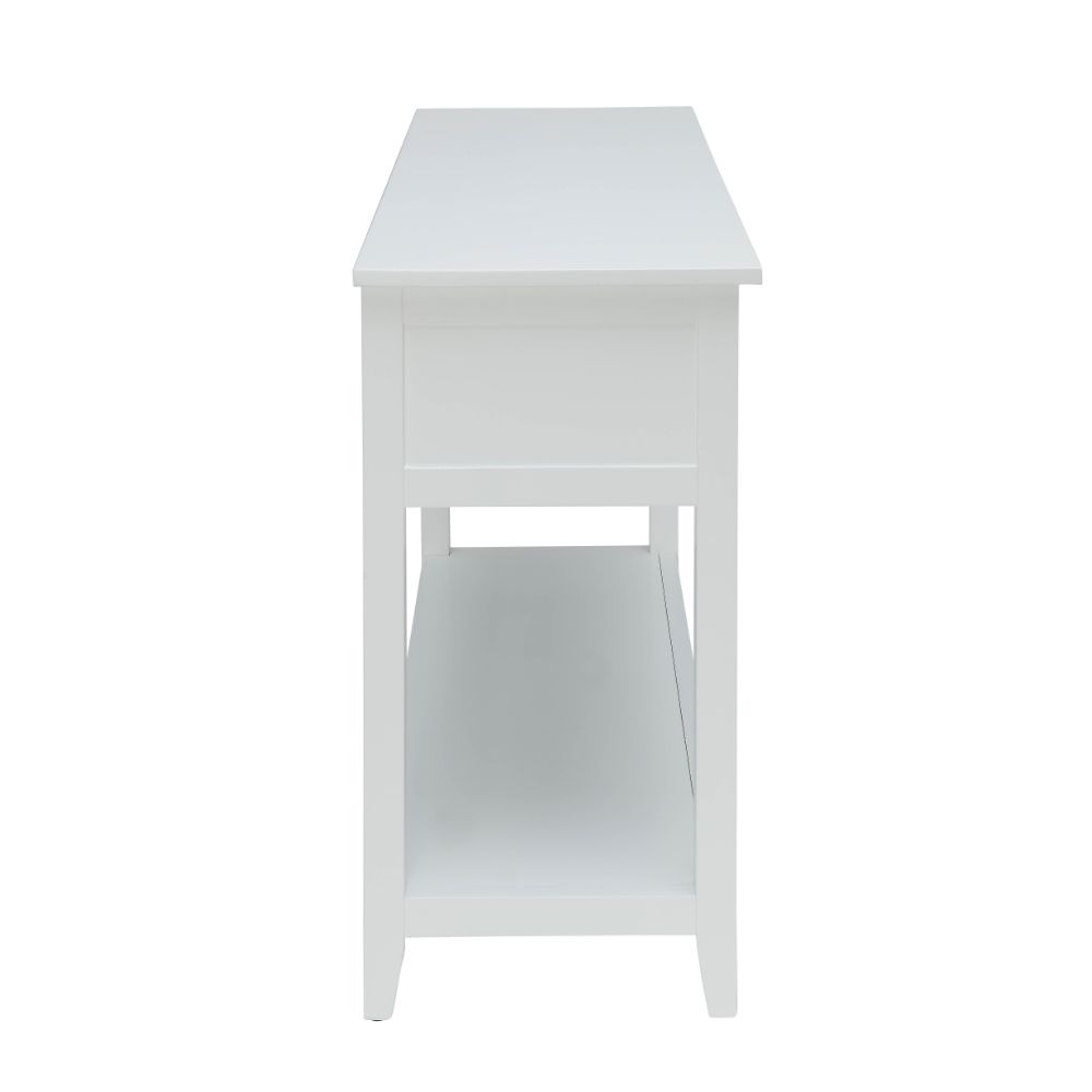 justino flavius console table, white finish