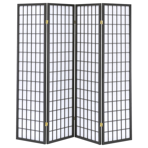 Belinda 4-Panel Room Divider Folding Shoji Screen Dark GreyDark Grey