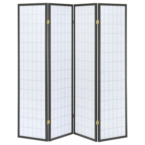 Belinda 4-Panel Room Divider Folding Shoji Screen Dark GreyDark Grey