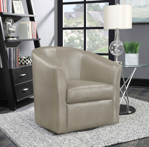 Rex Upholstered Barrel Back Swivel Chair ChampagneChampagne