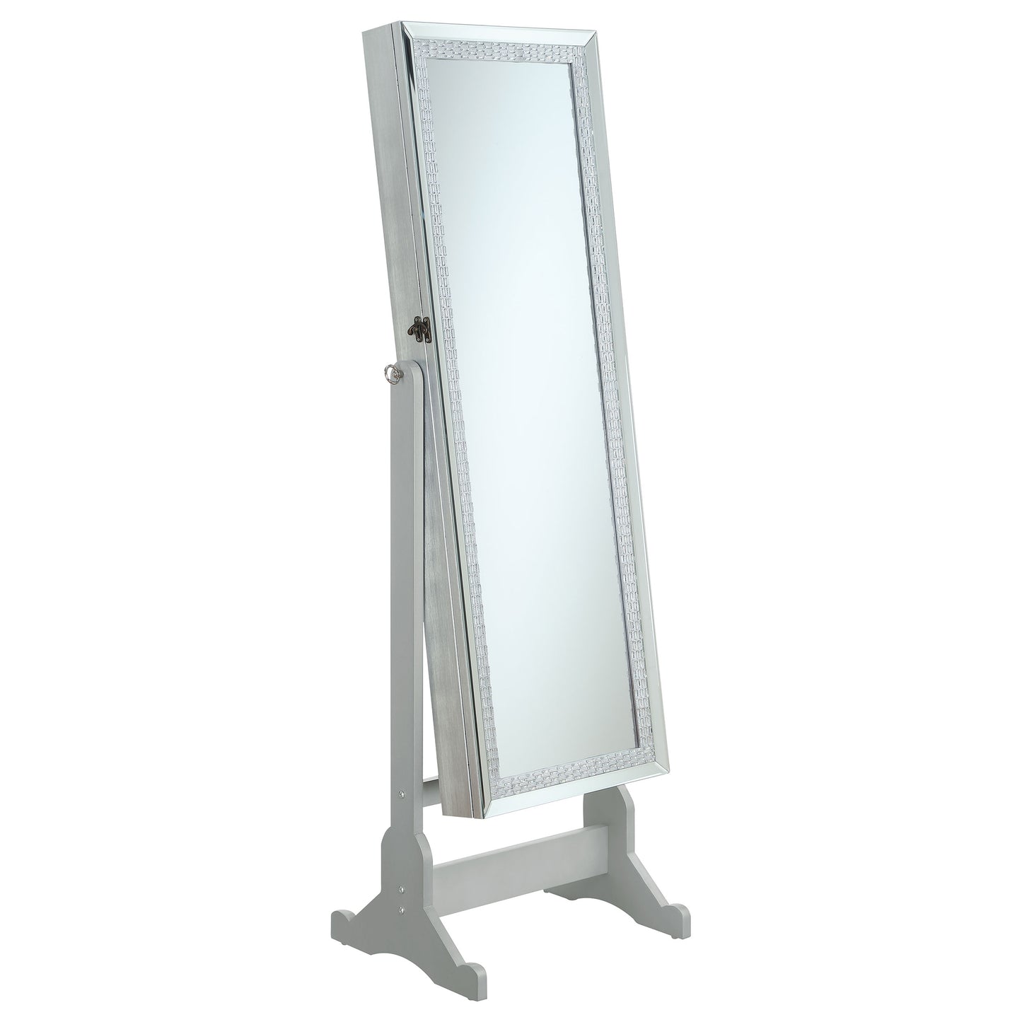 flanary cheval mirror with jewelry storage silversilver