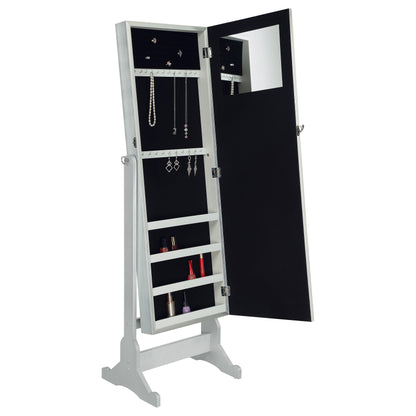 Flanary Cheval Mirror with Jewelry Storage SilverSilver