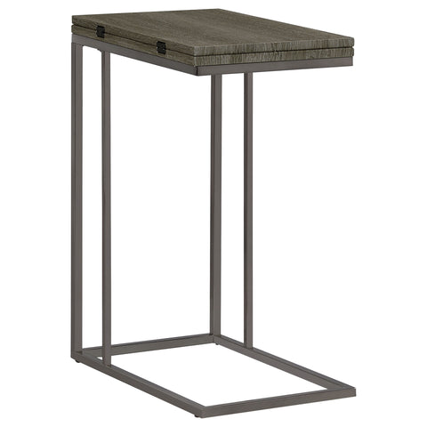 Emelle Expandable C-Shaped Sofa Side Table Weathered GreyWeathered Grey