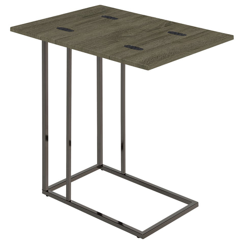 Emelle Expandable C-Shaped Sofa Side Table Weathered GreyWeathered Grey