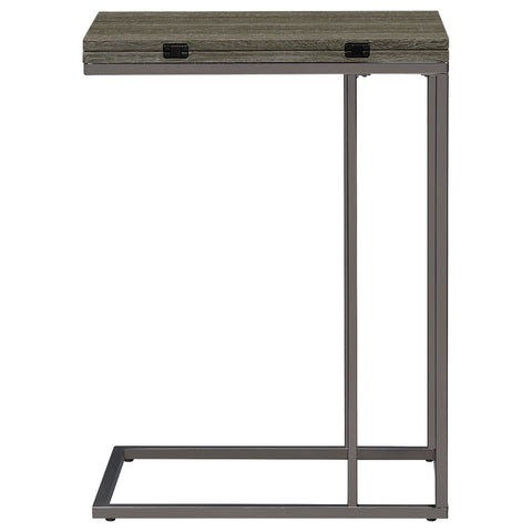 Emelle Expandable C-Shaped Sofa Side Table Weathered GreyWeathered Grey