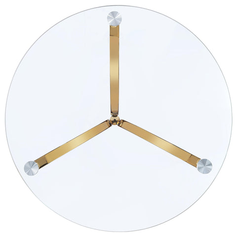 Chadwick Round Glass Top Curved Metal Side Table Gold
