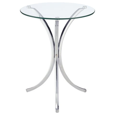 Wilson Round Glass Top Accent Side Table ChromeChrome