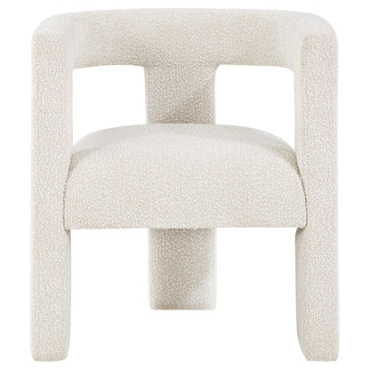 Yvonne Boucle Upholstered Accent Side Chair WhiteWhite