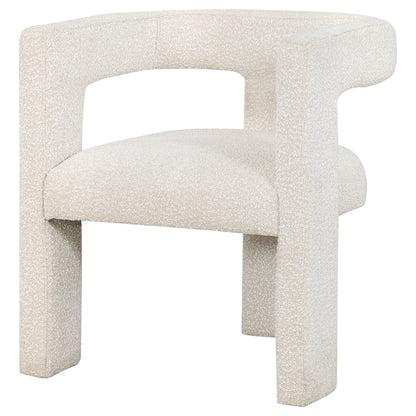 Yvonne Boucle Upholstered Accent Side Chair WhiteWhite