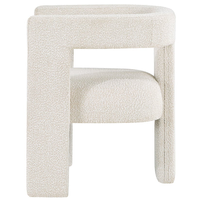 Yvonne Boucle Upholstered Accent Side Chair WhiteWhite