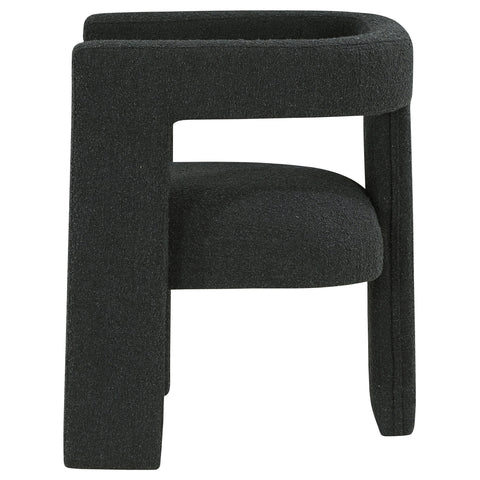 Yvonne Boucle Upholstered Accent Side Chair BlackBlack