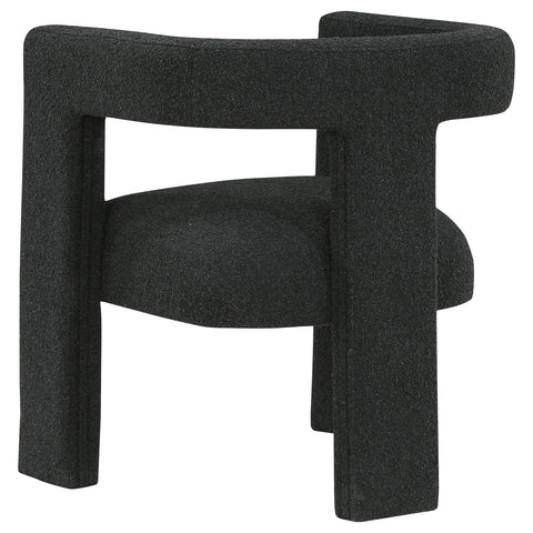 Yvonne Boucle Upholstered Accent Side Chair BlackBlack