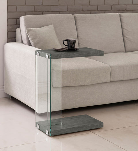 Delwin Engineered Wood C-Shaped Side Table Weathered GreyWeathered Grey