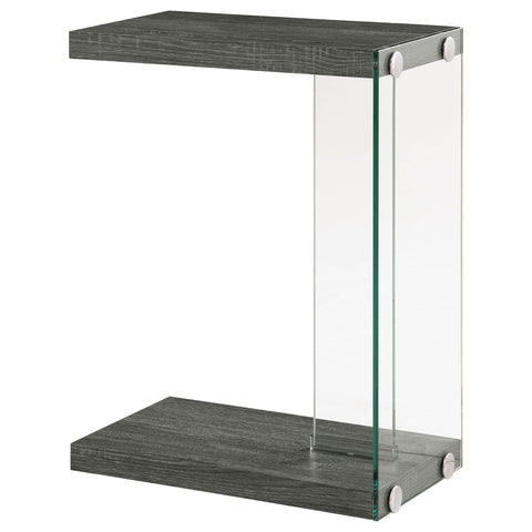 Delwin Engineered Wood C-Shaped Side Table Weathered GreyWeathered Grey