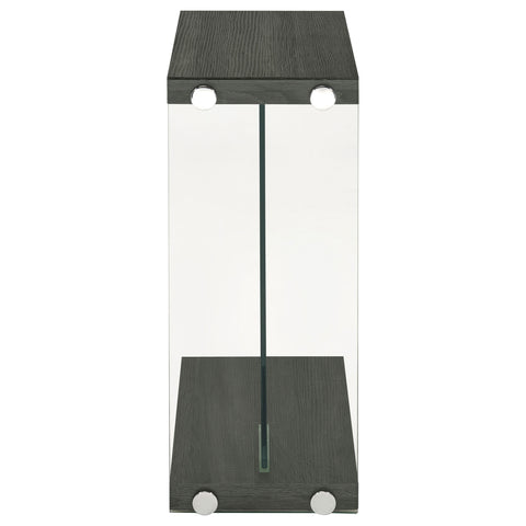 Delwin Engineered Wood C-Shaped Side Table Weathered GreyWeathered Grey